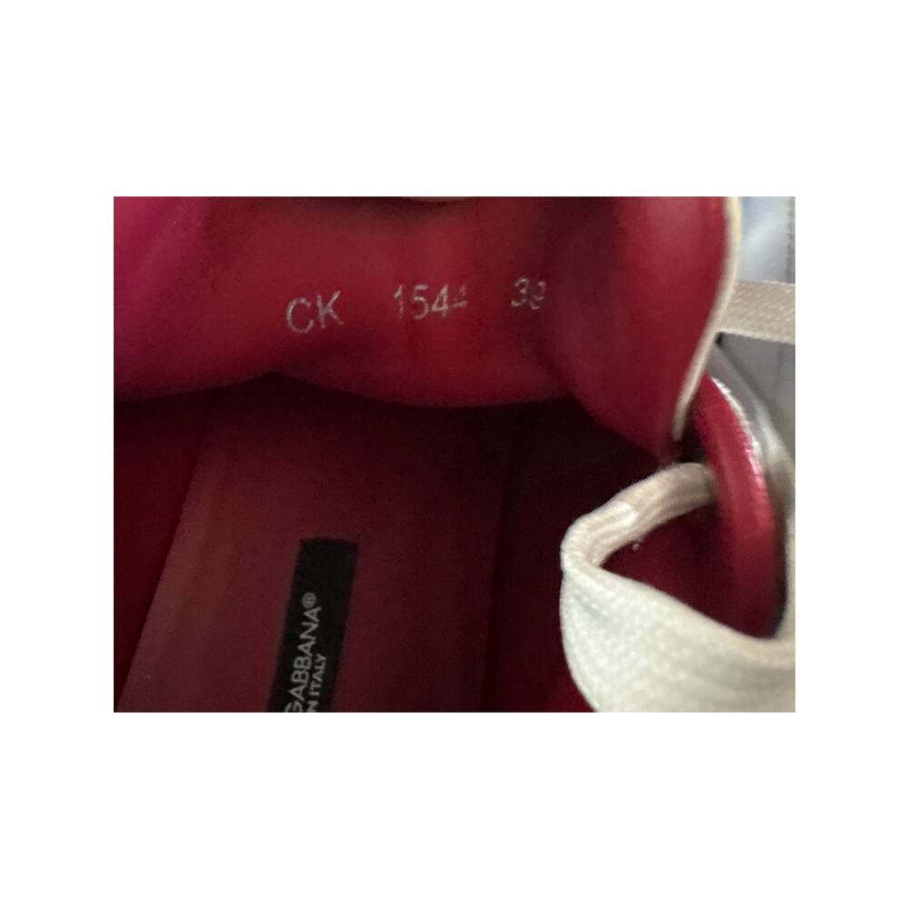 Dolce & Gabbana Portofino Love Heart Graffiti Print Leather Sneaker EU 39 - Picture 3 of 8